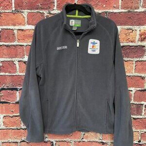 Vancouver 2010 Winter Olympics Fleece Jacket Women Medium M Grey Zip Up